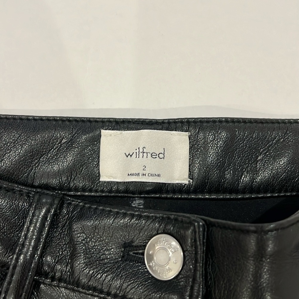Aritzia Melina leather Pants high rise Straight Leg size 2 NWT - Picture 3 of 7